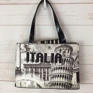 Disney Italia Handbag With Repair Black And White